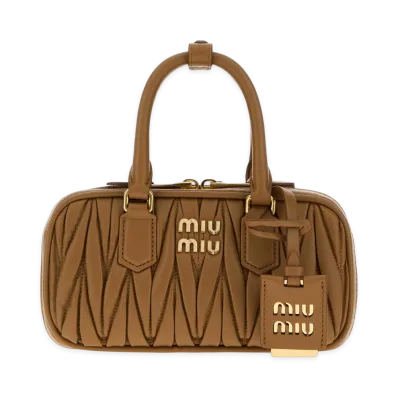 MIU MIU Women's Caramel Nappa Leather Arcadie Handbag "Camel"