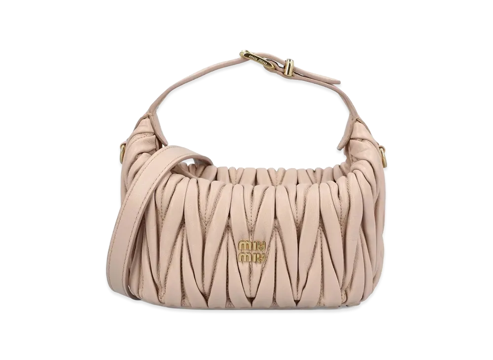 MIU MIU Women's Matelasse Nappa Leather Handbag "Cipria"