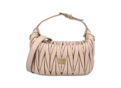 MIU MIU Women's Matelasse Nappa Leather Handbag "Cipria"