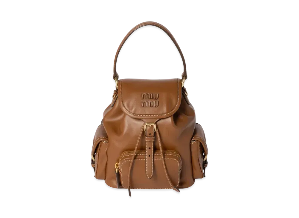 MIUMIU Leather Backpack "Cognac"