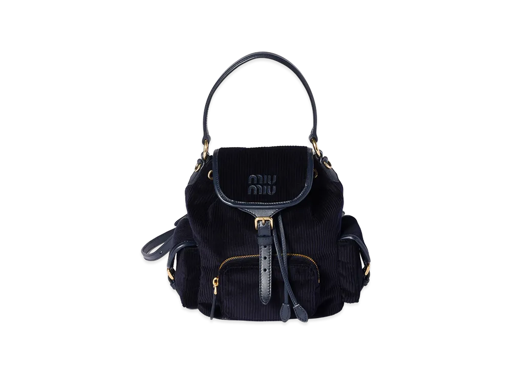 MIU MIU Corduroy Backpack "Navy"