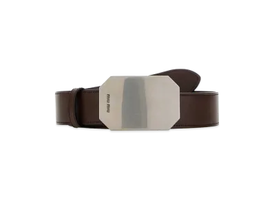MIU MIU Women's Leather Belt "Chocolate Brown"