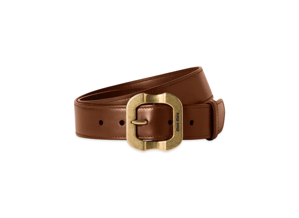 MIUMIU Leather Belt "Camel"