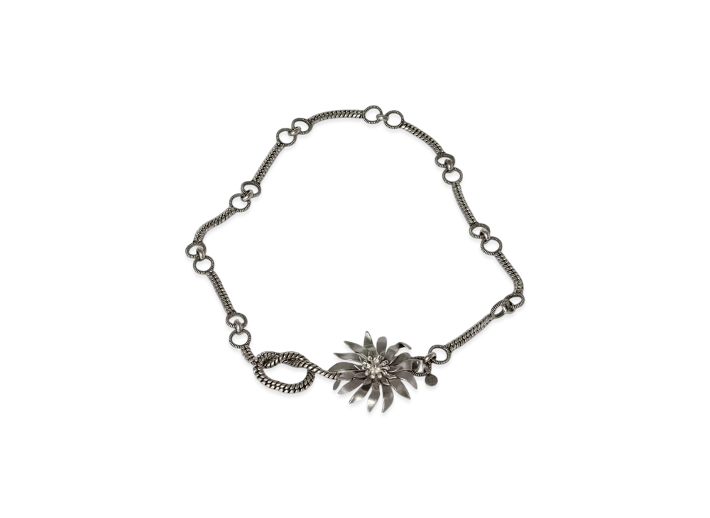 MIUMIU Metal Belt with Crystals "Silver"