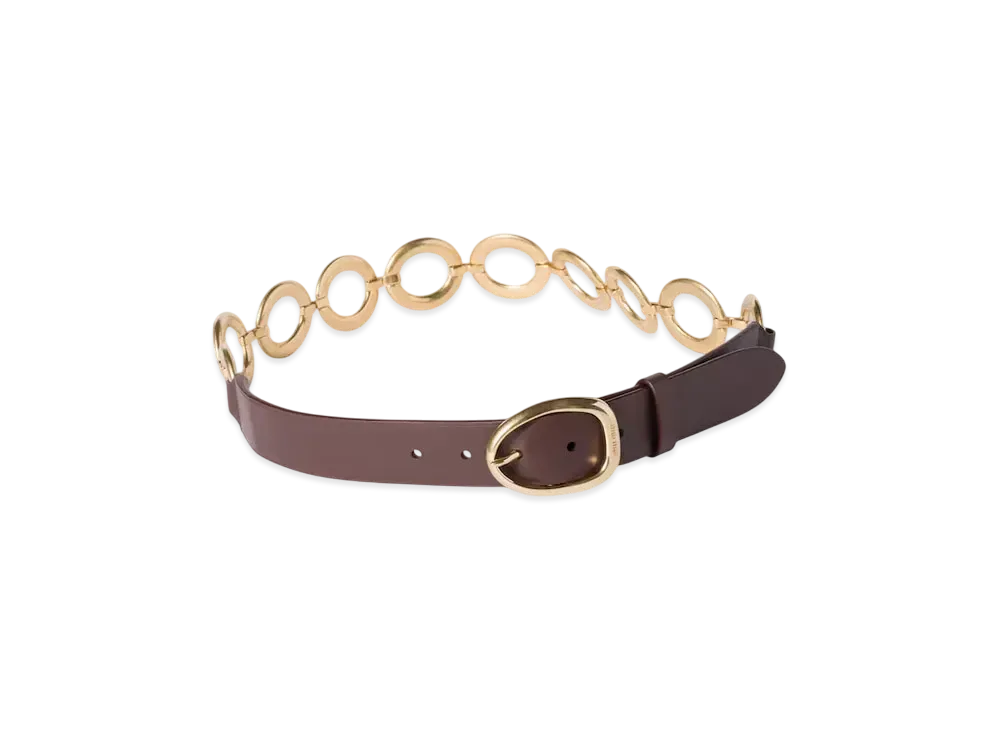 MIUMIU Leather and Metal Belt "Brown"