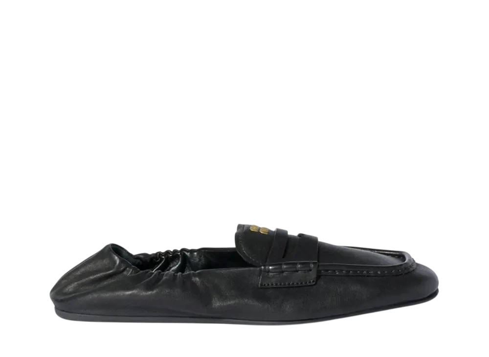 MIUMIU Women's Nappa Leather Loafers "Black"