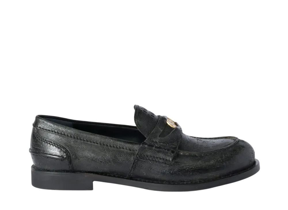 MIUMIU Women's Calfskin Penny Loafers "Black"
