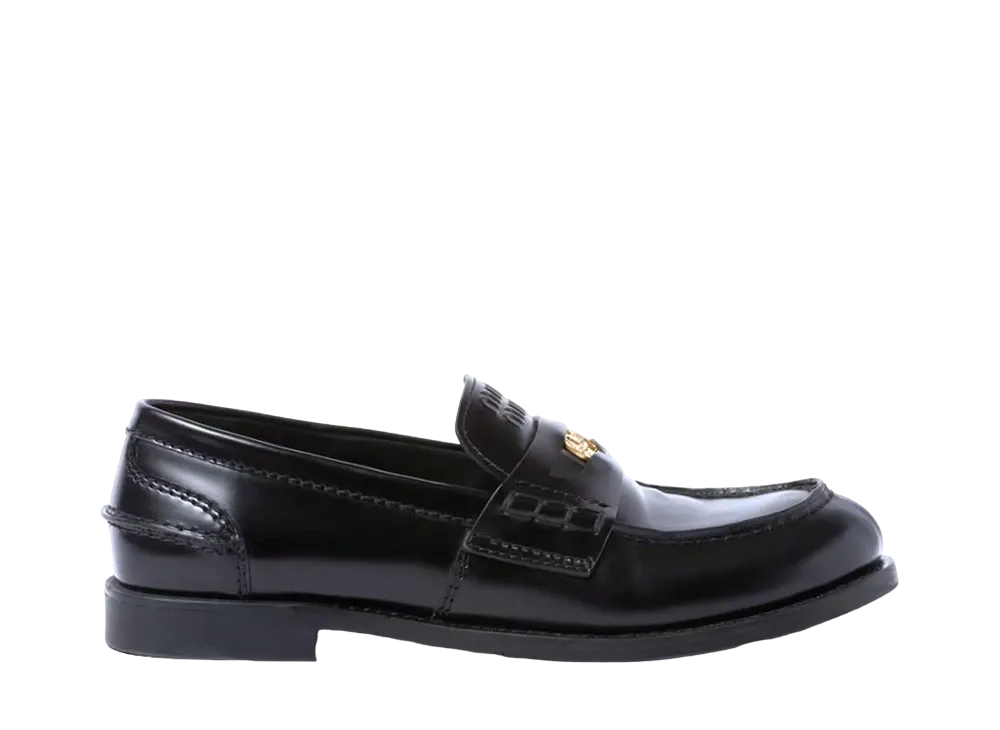 MIUMIU WMNS Brushed Leather Penny Loafers "Black"