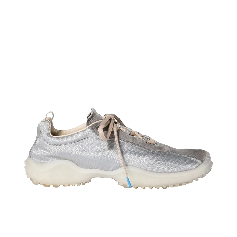 MIU MIU Women's Bubble Technical Fabric and Suede Sneakers "Cloudy Gray"