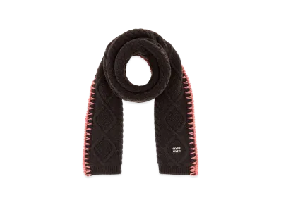 MIU MIU Women's Wool Blend Scarf "Dark Brown"