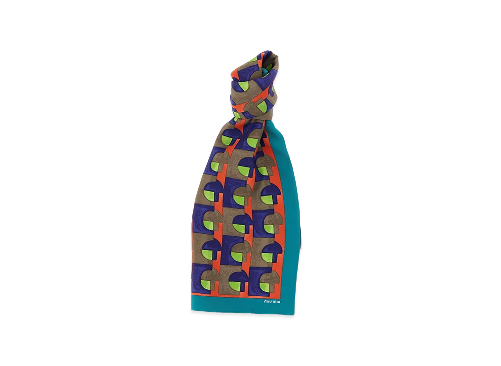 MIU MIU Women's Medium Silk Scarf "Multicolor"