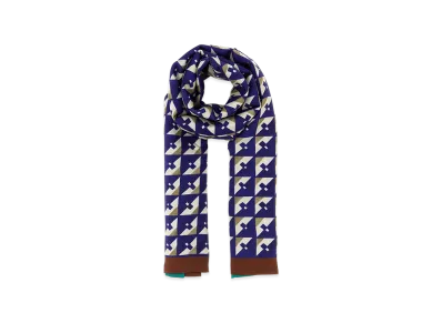 MIU MIU Women's Printed Silk Foulard "Blue/Multicolor"