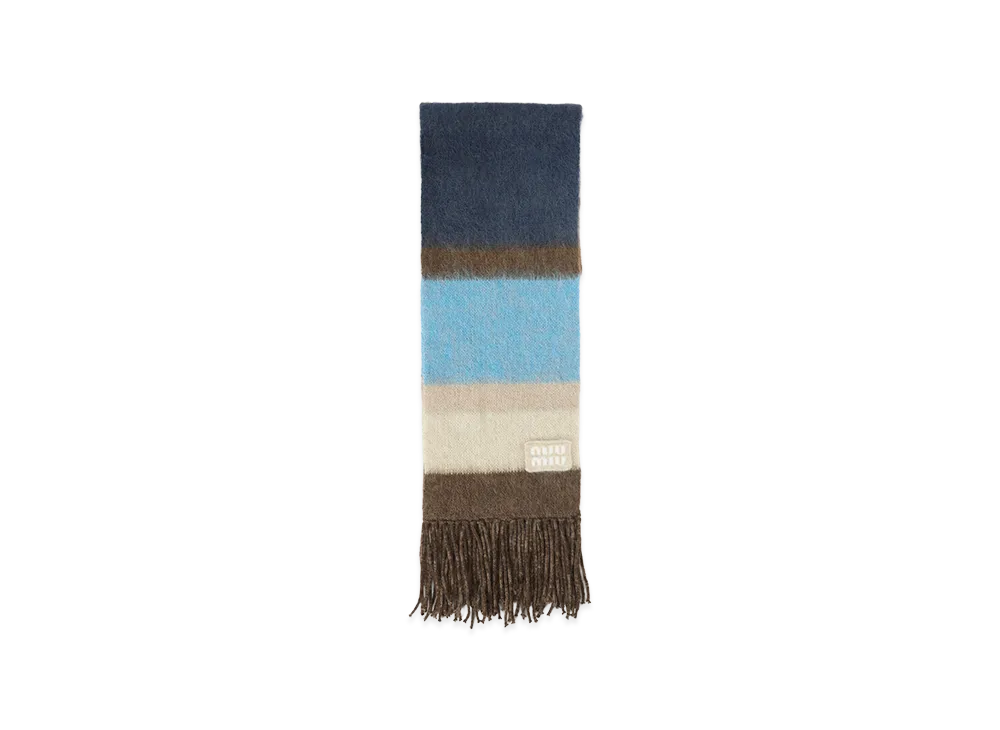 MIU MIU Women's Wool Striped Scarf "Multicolor"