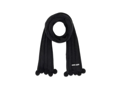 MIU MIU Women's Wool Blend Scarf "Charcoal"