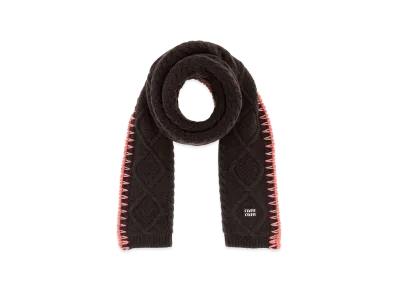 MIU MIU Women's Wool Blend Scarf "Dark Brown"