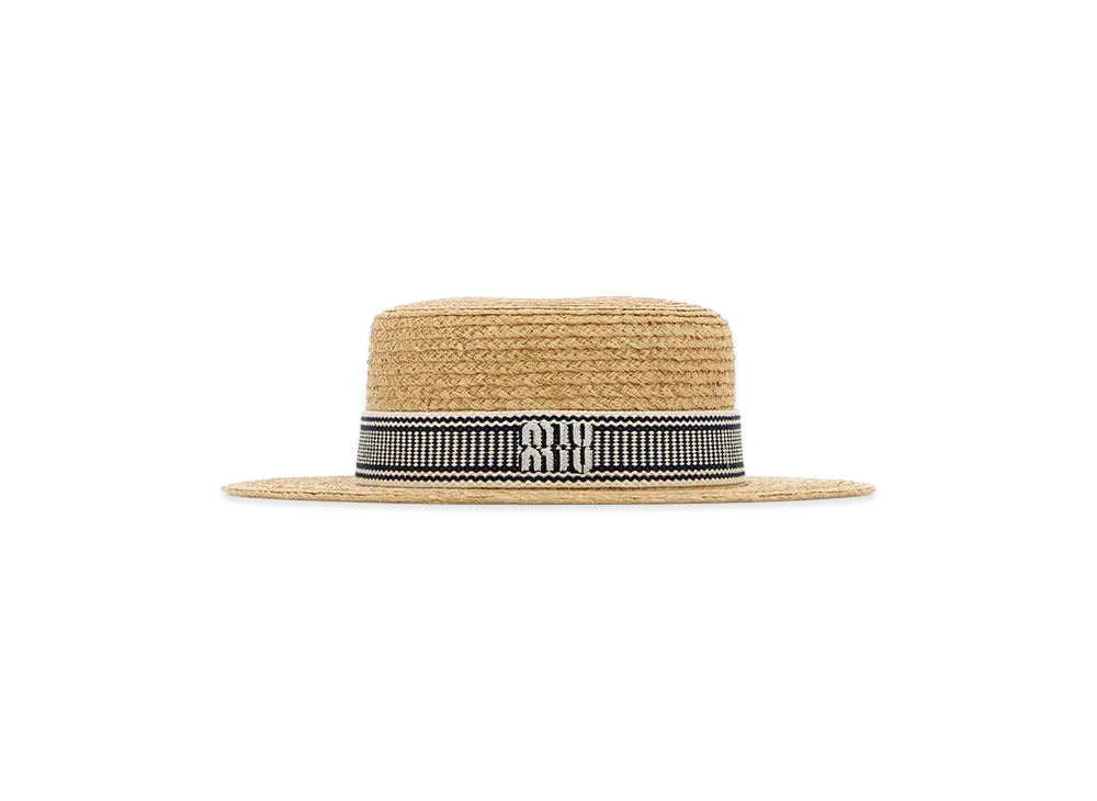 MIU MIU Women's Raffia Hat "Beige"