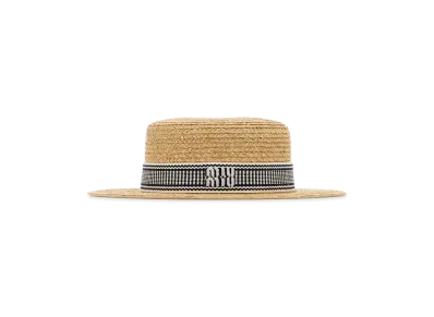 MIU MIU Women's Raffia Hat "Beige"