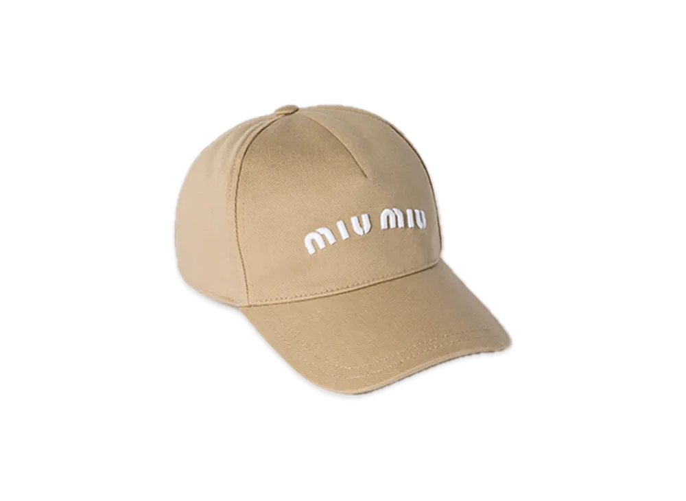 MIU MIU Drill Baseball Cap "Khaki/White"