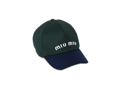 MIU MIU Drill Baseball Cap "Dark Green/Blue"