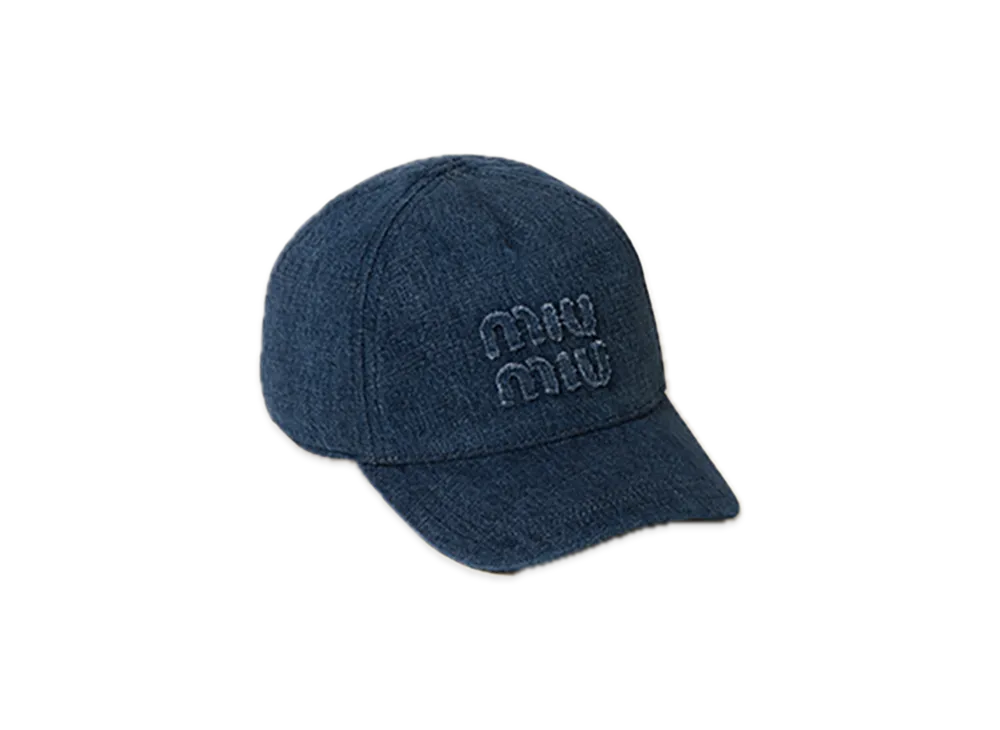 MIU MIU Denim Baseball Cap "Navy"