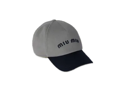 MIU MIU Drill Baseball Cap "Marble/Navy"