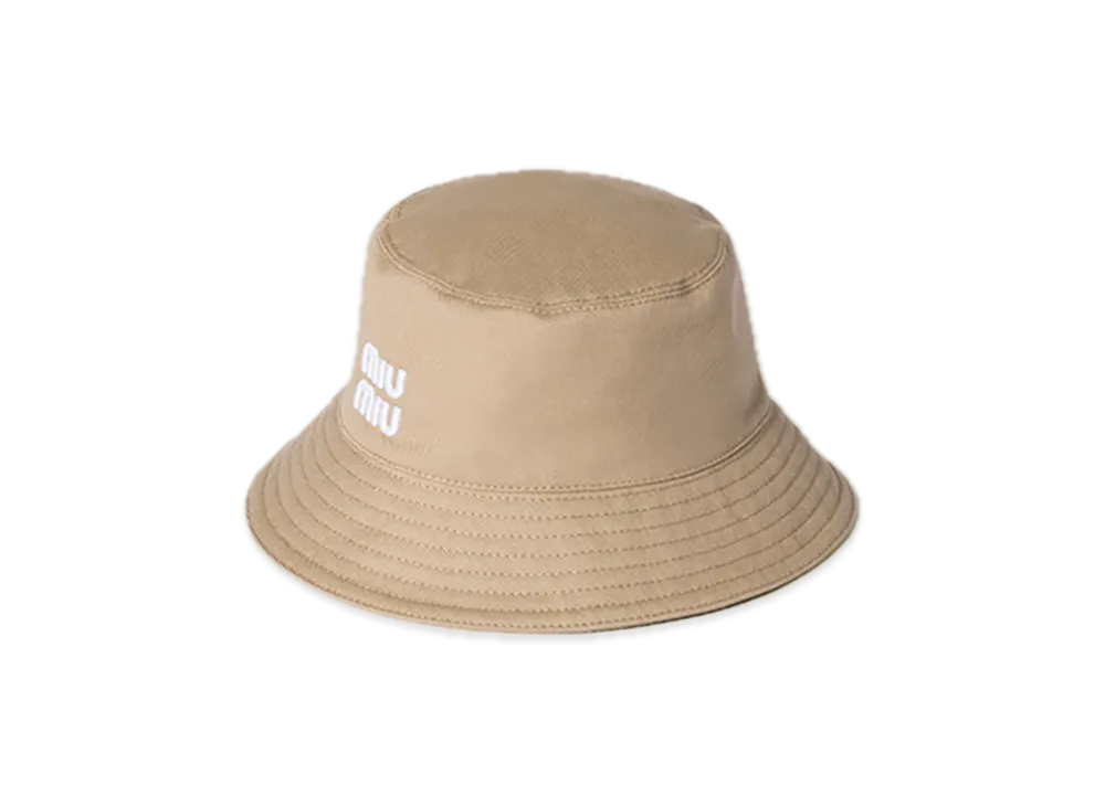 MIU MIU Drill Bucket Hat "Khaki/White"