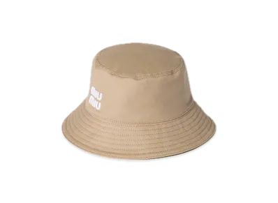 MIU MIU Drill Bucket Hat "Khaki/White"