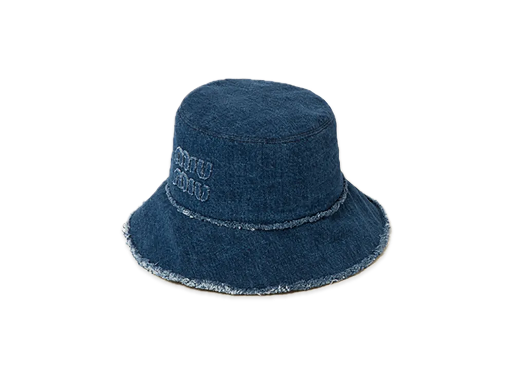 MIU MIU Denim Bucket Hat "Navy"