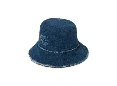 MIU MIU Denim Bucket Hat "Navy"
