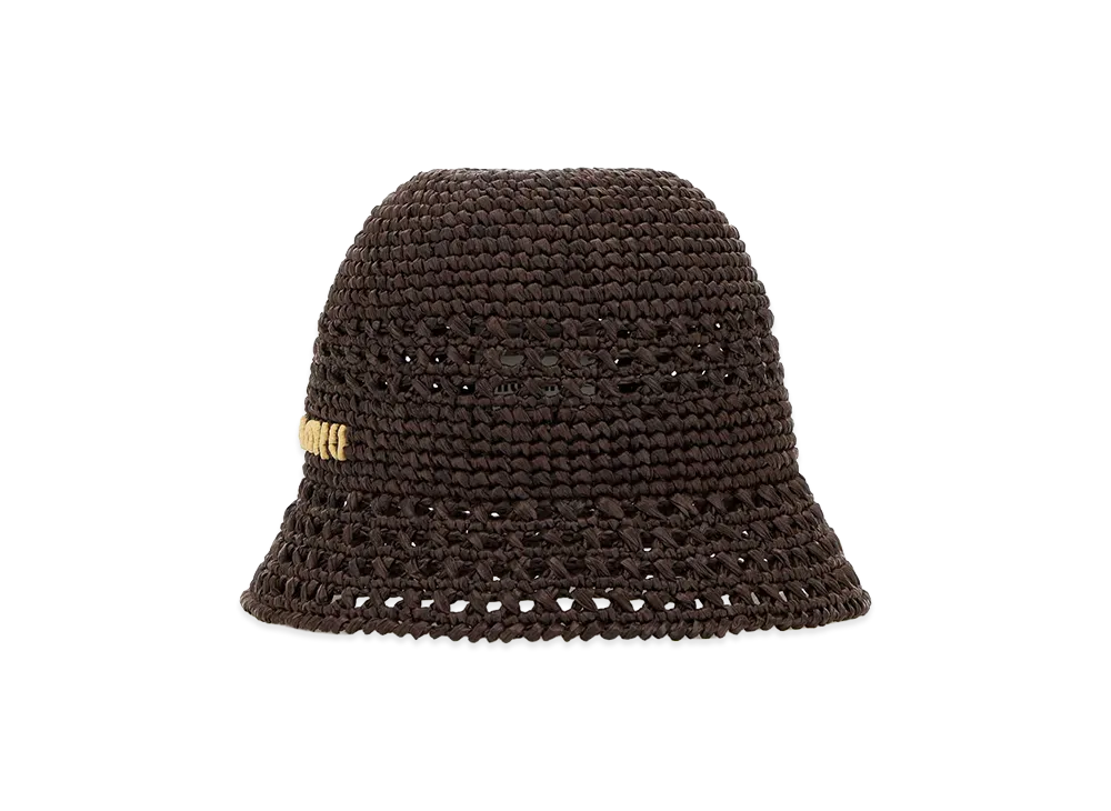 MIU MIU Women's Raffia Bucket Hat "Brown"