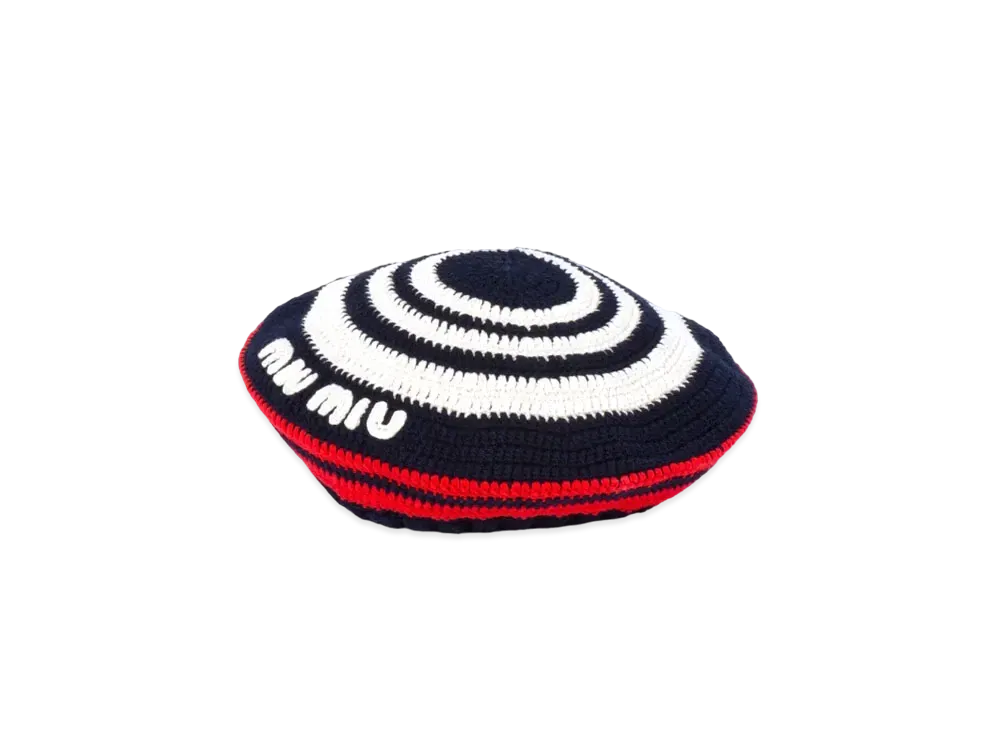 MIUMIU Crochet Hat "Blue/Red/White"