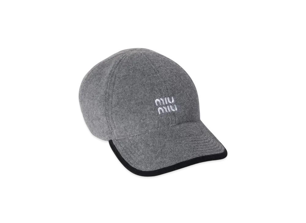 MIUMIU Fleece Baseball Cap "Gray"