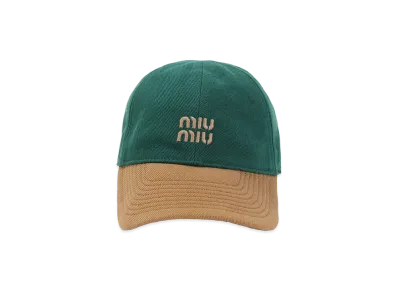 MIU MIU Women's Logo Embroidery Cap "Green"