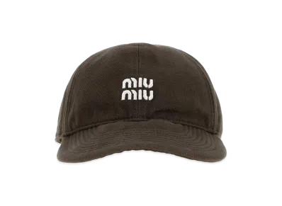 MIU MIU Women's Baseball Cap With Logo "Brown"