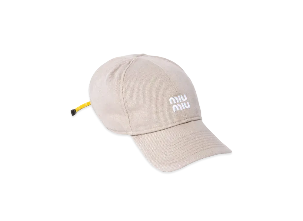 MIUMIU Denim Baseball Cap "Beige/Yellow"