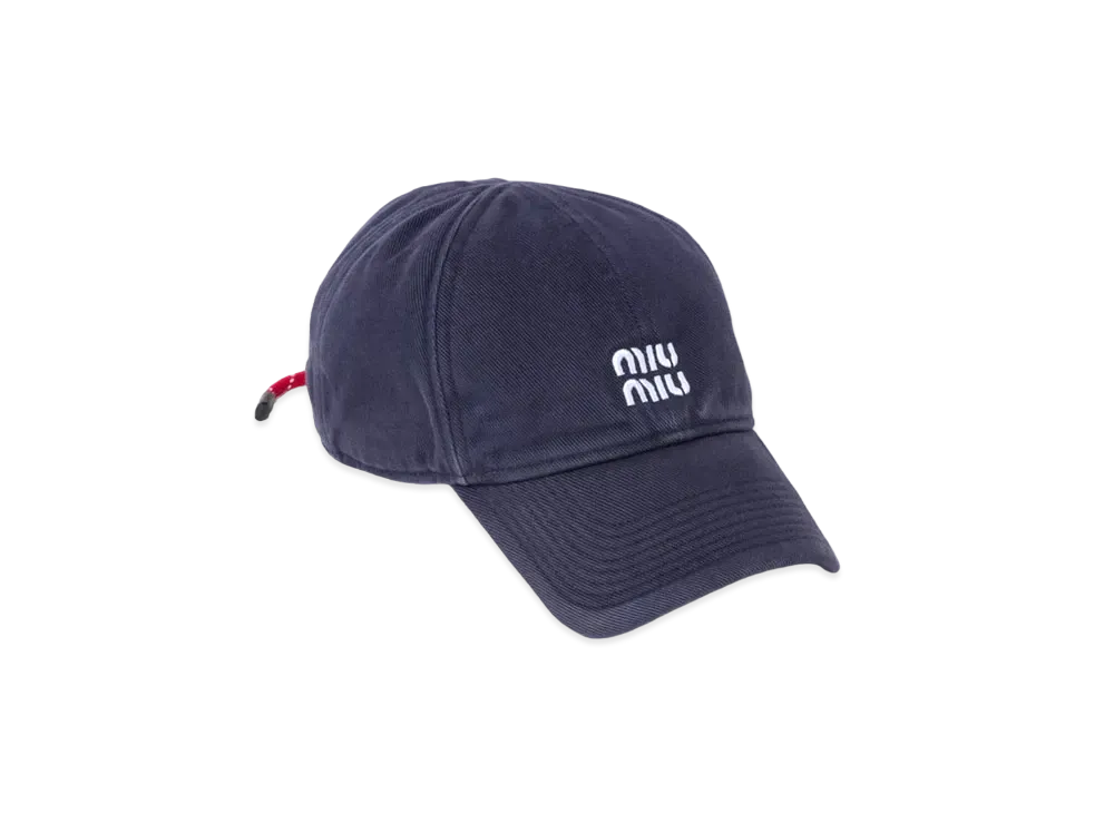 MIUMIU Denim Baseball Cap "Navy/Red"