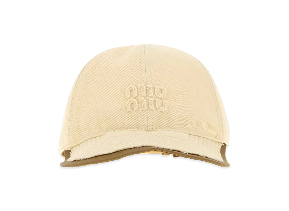 MIU MIU Women's Drill Baseball Cap "White/Cream"