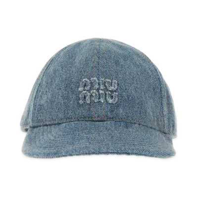 MIU MIU Women's Denim Baseball Cap "Light Blue"