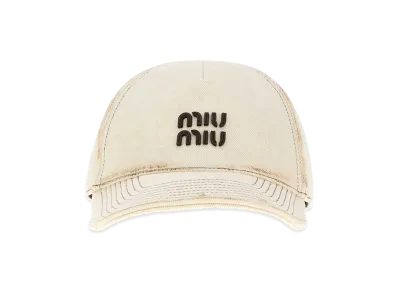MIU MIU Women's Cotton Baseball Cap "White"
