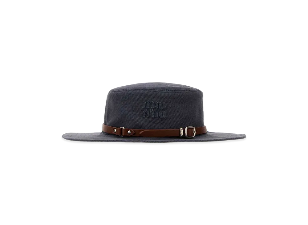 MIU MIU Women's Drill Hat "Navy Blue"
