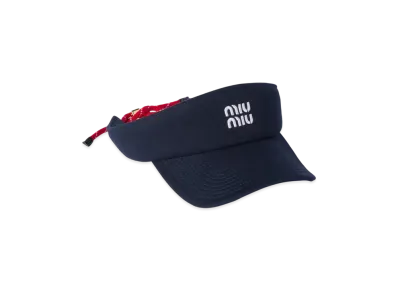 MIUMIU Denim Visor "Navy/Red"