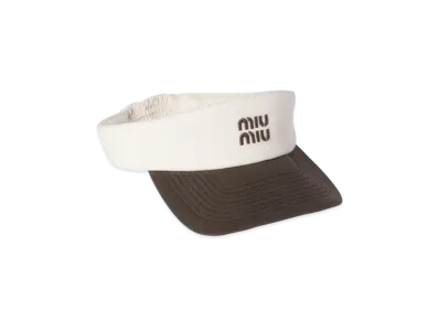 MIUMIU Drill Visor "Off White/Dark Brown"