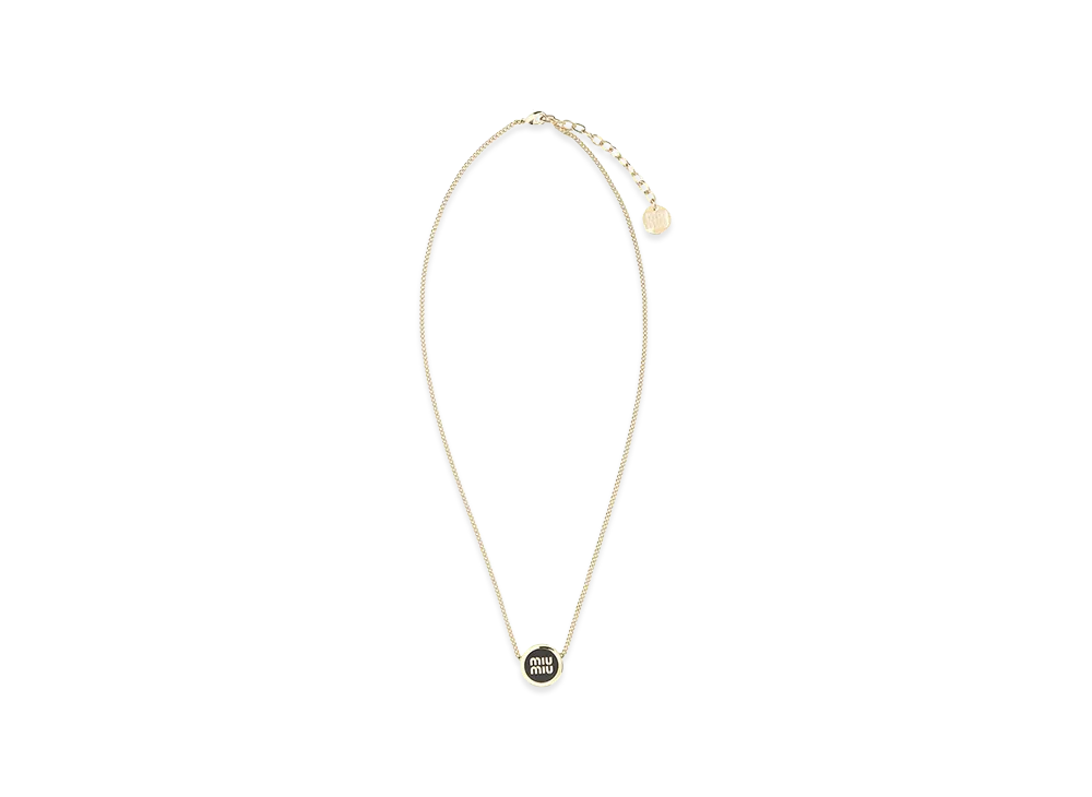 MIU MIU Women's Brass Necklace "Black"
