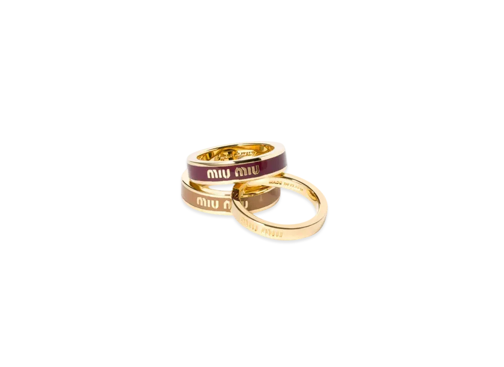 ミュウミュウ エナメルメタル リング 