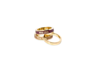 MIUMIU Enameled Metal Rings "Caramel/Gold/Wine Red"