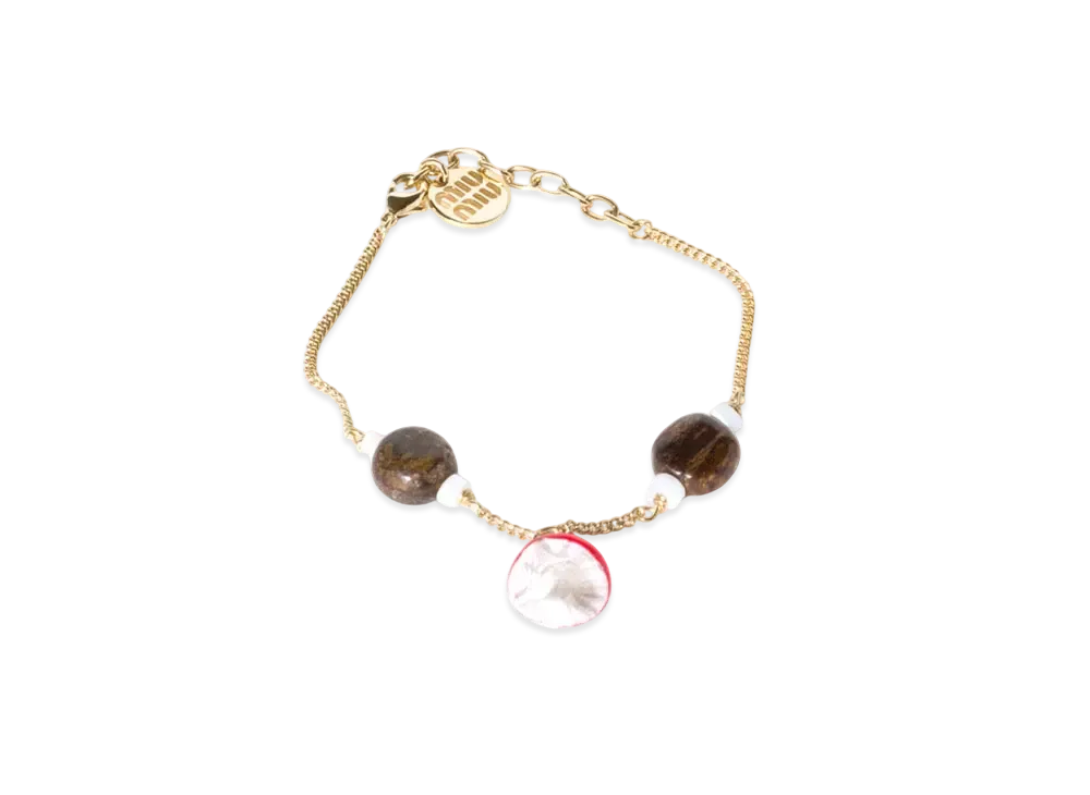 MIUMIU Metal and Resin Bracelet "Gold/Bronzite"