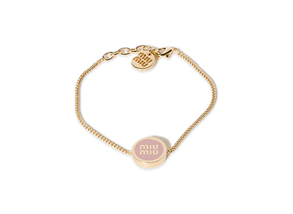 MIU MIU Enamel Metal Bracelet "Orchid Pink"