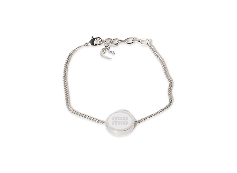 MIU MIU Enamel Metal Bracelet "White"