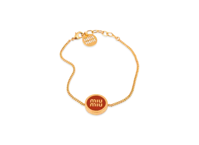 MIU MIU Women's Enameled Metal Bracelet "Rust Brown"
