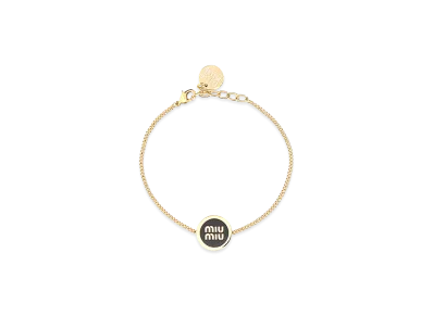 MIU MIU Women's Enameled Metal Bracelet "Black"